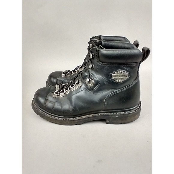 Harley Davidson Mens 7.5 Black Leather Motorcycle‎ Boots Biker Dipstick 91610 main image 11